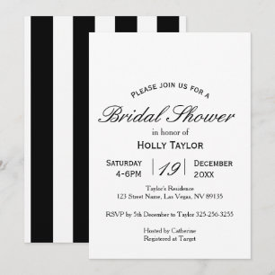 Invitación nupcial blanco y negro de la ducha