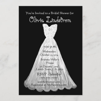 Invitación nupcial blanco y negro elegante de la