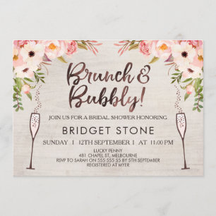 Invitación nupcial burbujeante de la ducha del