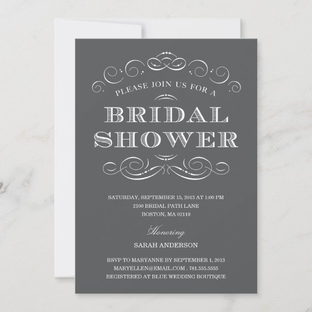 INVITACIÓN NUPCIAL CON CLASE DE LA DUCHA DE LA (Anverso)