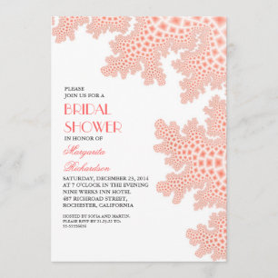 Invitación nupcial coralina de la ducha del mar