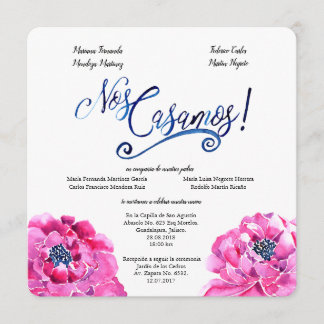 Invitación nupcial cuadrada española, Invitación B