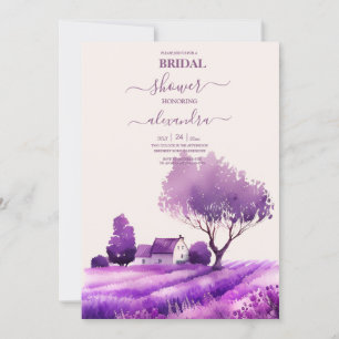 Invitación nupcial de cascabel rústica de lavanda 