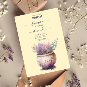 Invitación nupcial de cascabel rústica de lavanda 