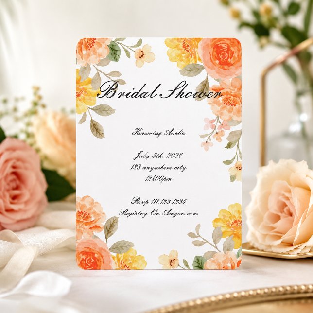 INVITACIÓN NUPCIAL DE DUCHA FLORAL BOTÁNICA DE NAR (Subido por el creador)