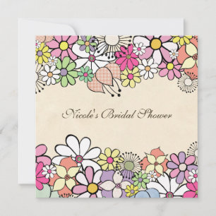 Invitación nupcial de encargo de la ducha de los