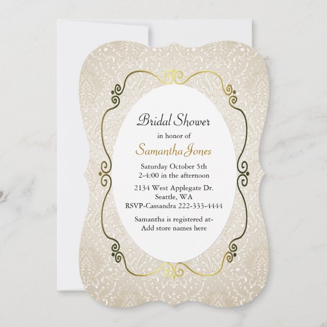 Invitación nupcial de encargo de la ducha del (Anverso)