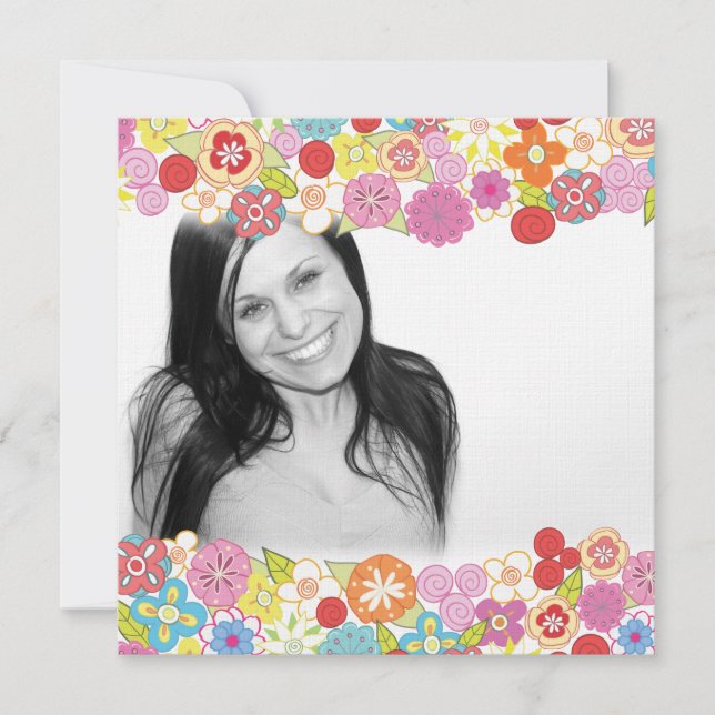 Invitación nupcial de encargo floral bonita de la (Anverso)