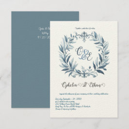 Invitación nupcial de Escudo de Monograma Rococo