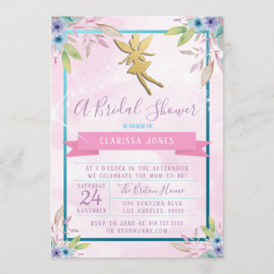 Invitación nupcial de hadas de la ducha