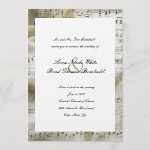 Invitación nupcial de la boda de la música