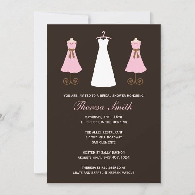 Invitación nupcial de la ducha (Anverso)