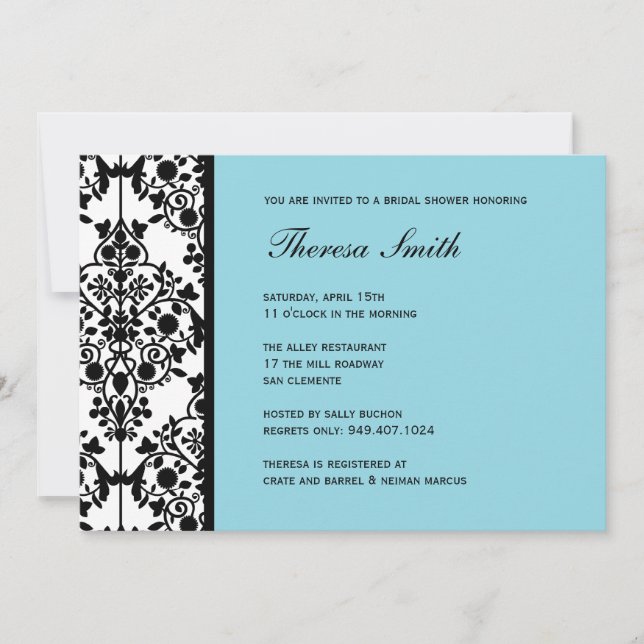Invitación nupcial de la ducha (Anverso)