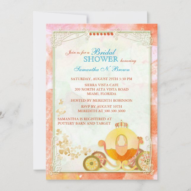 Invitación nupcial de la ducha (Anverso)