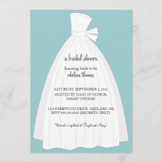 Invitación nupcial de la ducha {azul verde