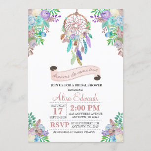 Invitación nupcial de la ducha de Boho