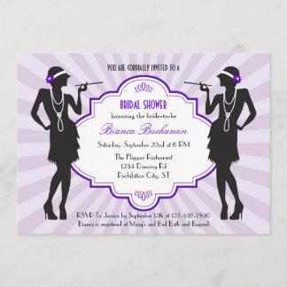 Invitación nupcial de la ducha de la aleta