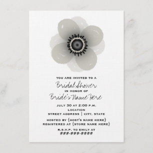 Invitación nupcial de la ducha de la anémona