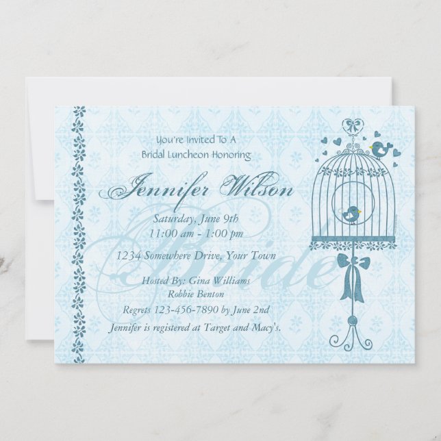 Invitación nupcial de la ducha de la boda del (Anverso)