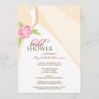 Invitación nupcial de la ducha de la boda Dress_2