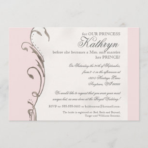 Invitación nupcial de la ducha de la boda real de