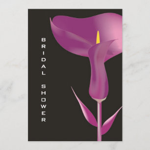 Invitación nupcial de la ducha de la cala púrpura