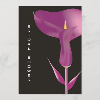 Invitación nupcial de la ducha de la cala púrpura
