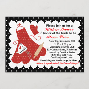 Invitación nupcial de la ducha de la cocina
