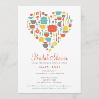 Invitación nupcial de la ducha de la cocina