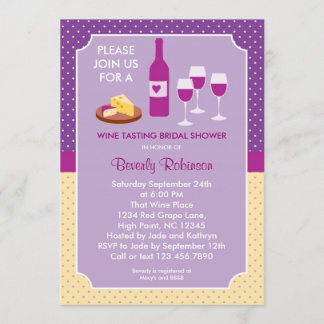 Invitación nupcial de la ducha de la degustación