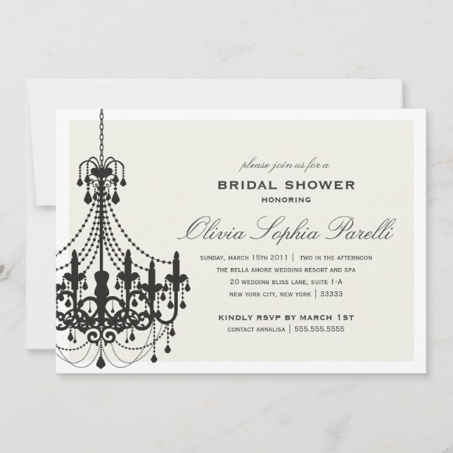 INVITACIÓN NUPCIAL DE LA DUCHA DE LA ELEGANCIA EL (Anverso)