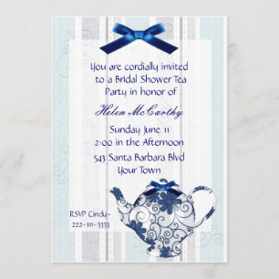 Invitación nupcial de la ducha de la fiesta del té