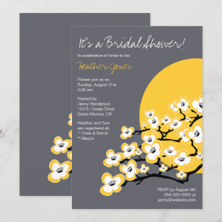 Invitación nupcial de la ducha de la flor de