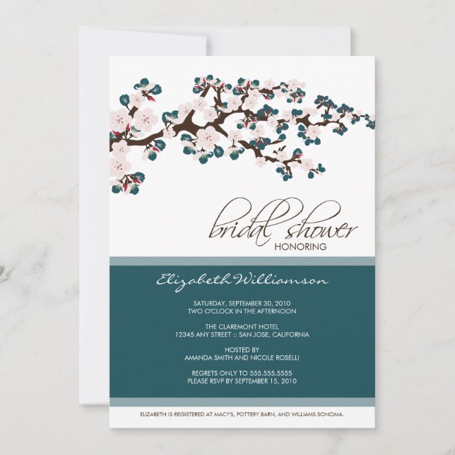 Invitación nupcial de la ducha de la flor de (Anverso)
