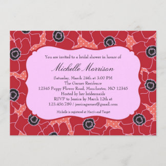 Invitación nupcial de la ducha de la flor de la