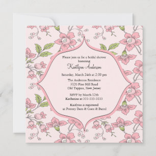 Invitación nupcial de la ducha de la flor delicada