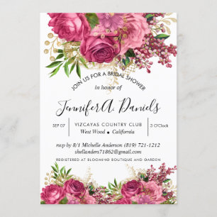 Invitación nupcial de la ducha de la floración de