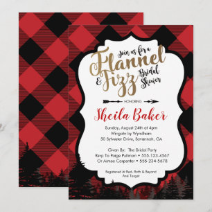 Invitación nupcial de la ducha de la franela del
