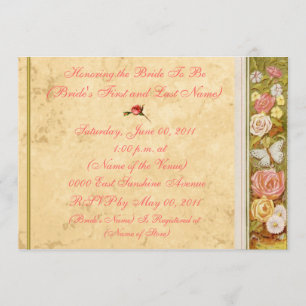 Invitación nupcial de la ducha de la frontera