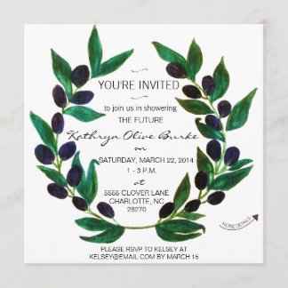 Invitación nupcial de la ducha de la guirnalda