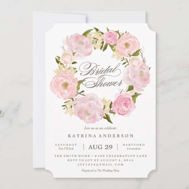 Invitación nupcial de la ducha de la guirnalda (Anverso)