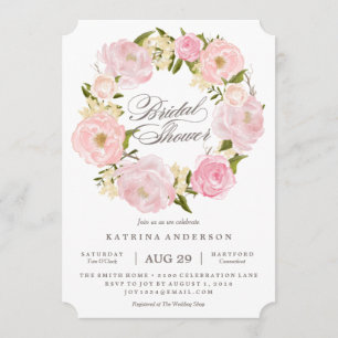 Invitación nupcial de la ducha de la guirnalda