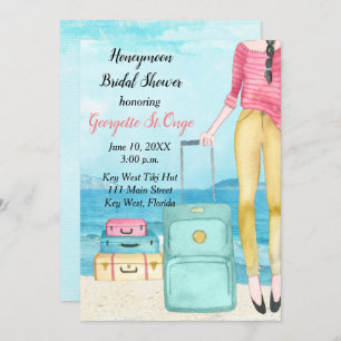 Invitación nupcial de la ducha de la luna de miel