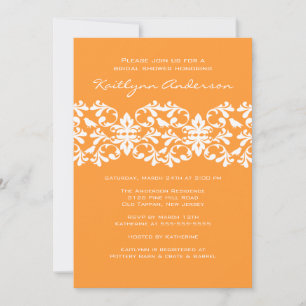 Invitación nupcial de la ducha de la mandarina y