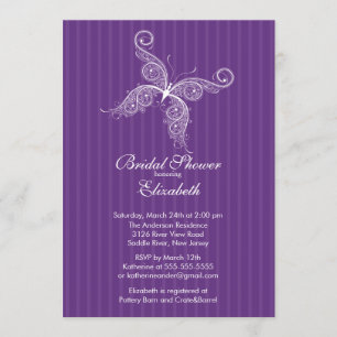 Invitación nupcial de la ducha de la mariposa