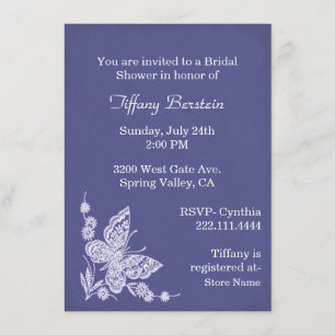 Invitación nupcial de la ducha de la mariposa