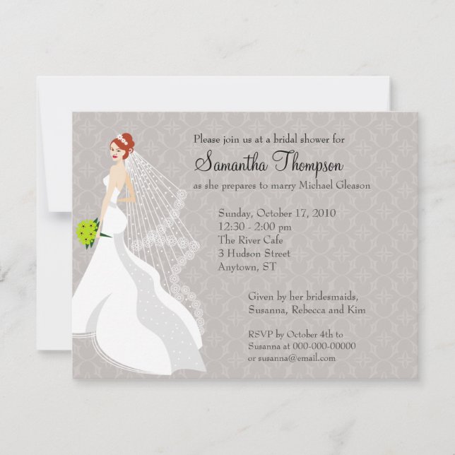 Invitación nupcial de la ducha de la niebla (Anverso)