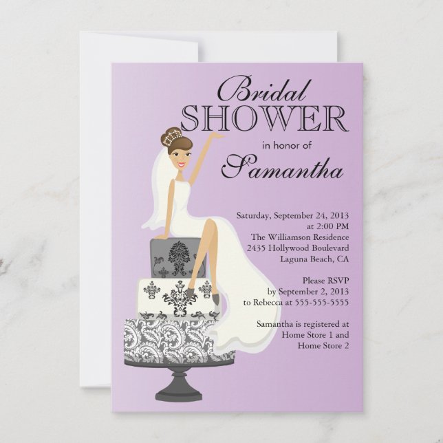 Invitación nupcial   de la ducha de la novia (Anverso)