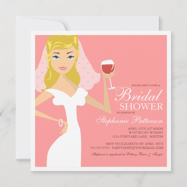 Invitación nupcial de la ducha de la novia del (Anverso)