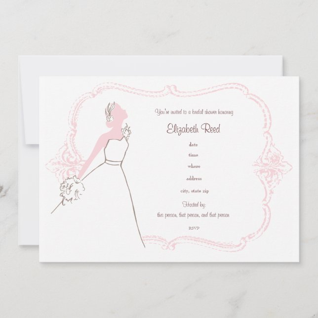 Invitación nupcial de la ducha de la novia del (Anverso)